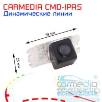 Цветная штатная камера заднего вида с динамическими линиями (ночная съемка, линза-стекло) CARMEDIA CMD-IPAS-F New