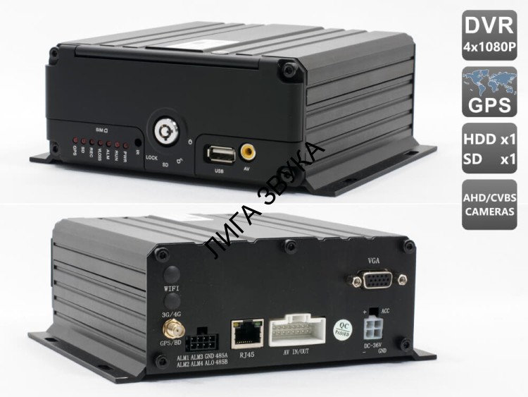 Четырёхканальный AHD видеорегистратор Avel AVS320DVR с GPS